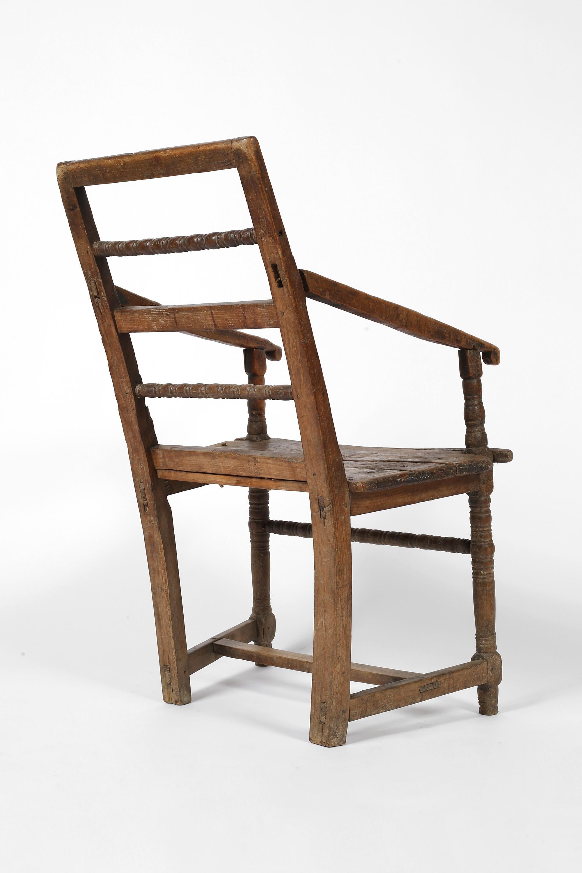 Sillón rústico francés de montaña de Saboya de principios del siglo XIX en venta 10