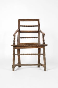 French Early 19th Century Savoie Mountain Rustic Armchair
