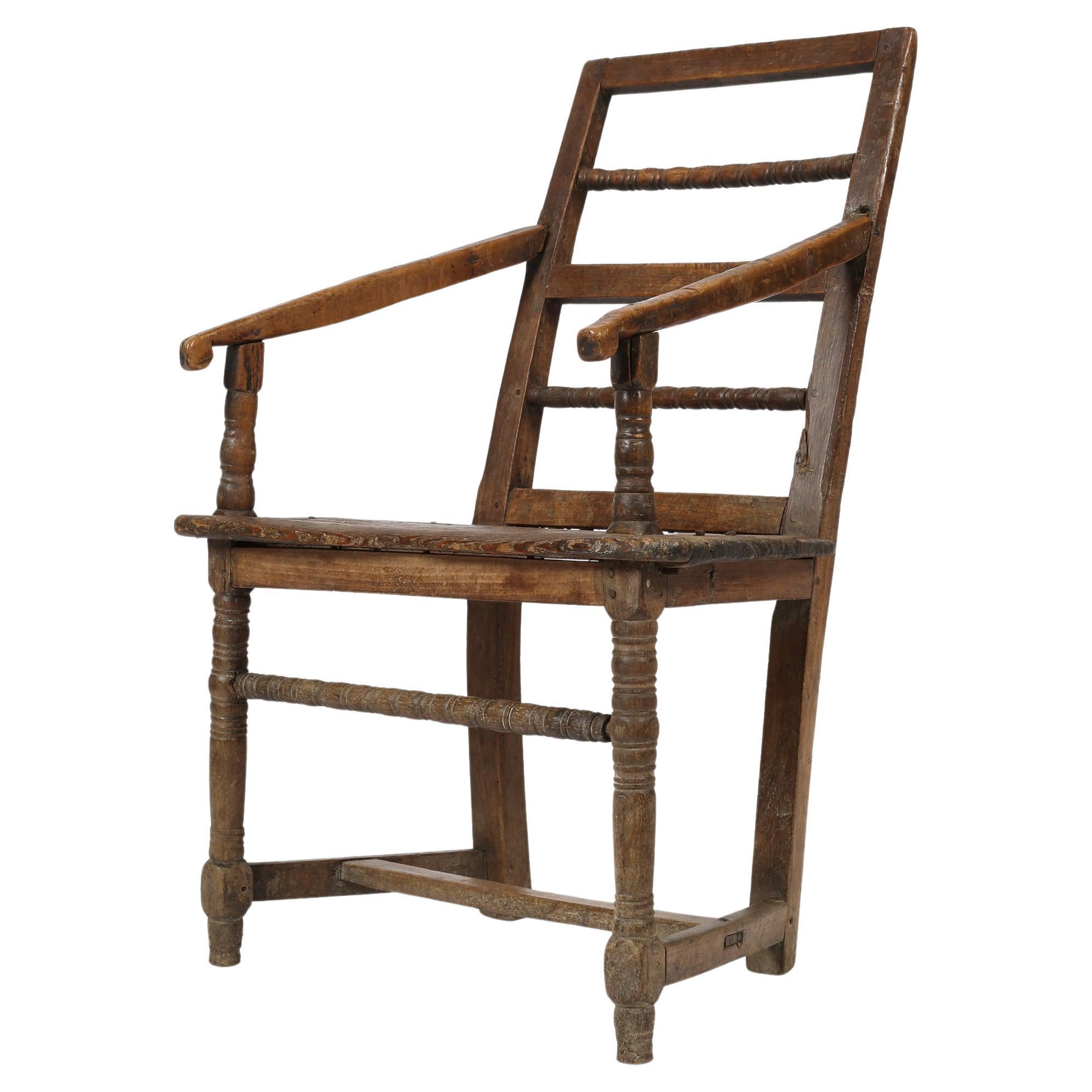 Fauteuil rustique de montagne savoyard du début du 19e siècle
