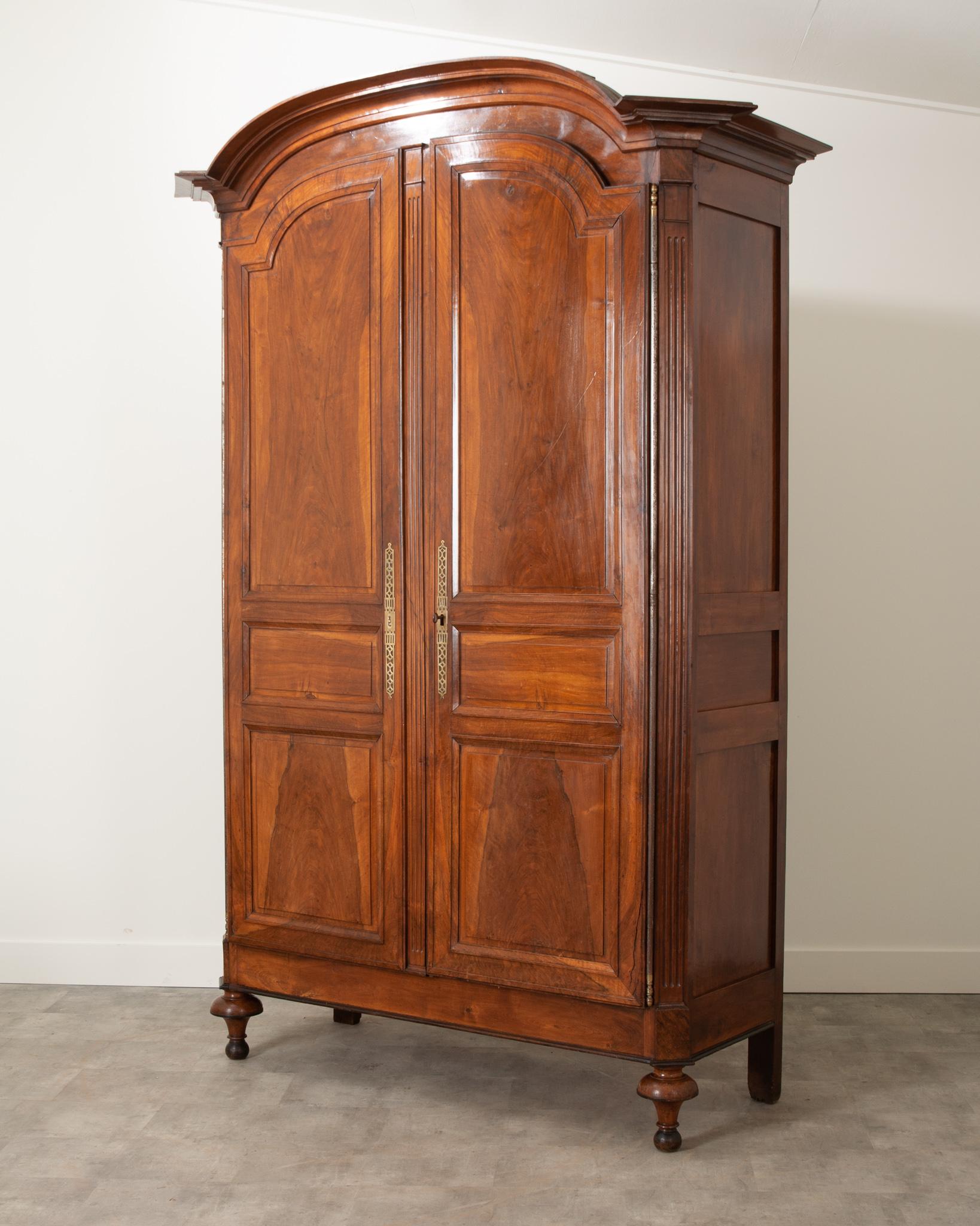 French Early 19th Century Solid Walnut Armoire 5