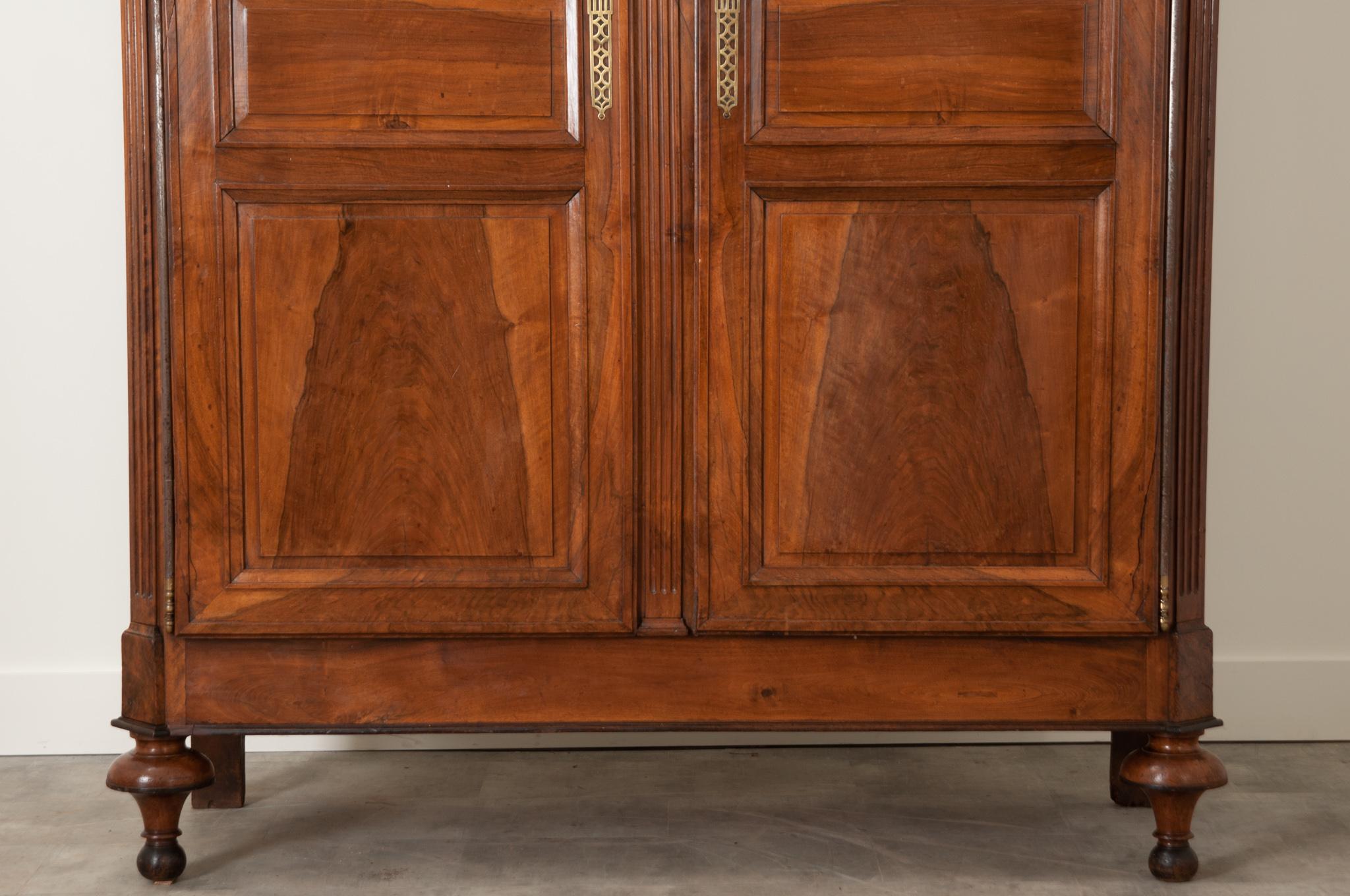 Rustic French Early 19th Century Solid Walnut Armoire
