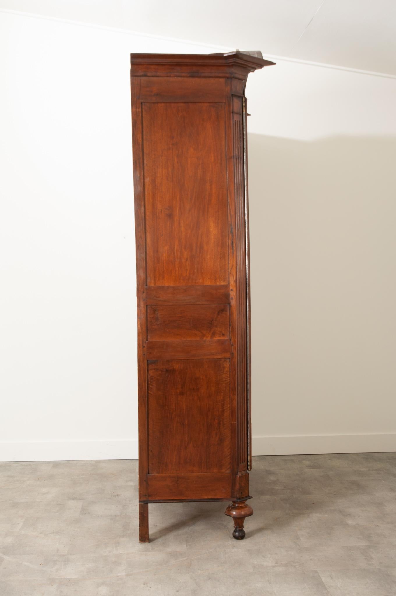 French Early 19th Century Solid Walnut Armoire 1