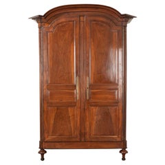 French Early 19th Century Solid Walnut Armoire