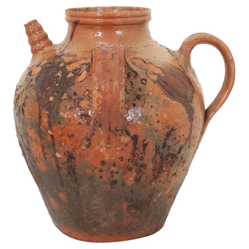 French Early 19th Century Terracotta Olive Oil Jar For Sale