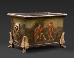 French Early 19th Century Tole Peinte Jardinière Flower Planter Cachepot