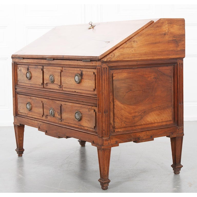 French Early 19th Century Transitional Drop Front Desk For Sale 7