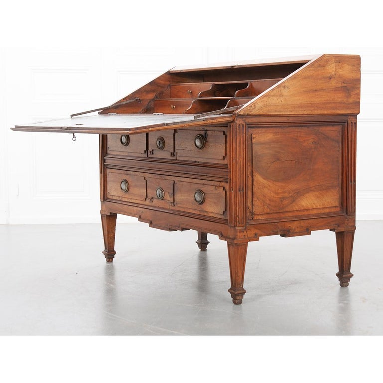 French Early 19th Century Transitional Drop Front Desk For Sale 4