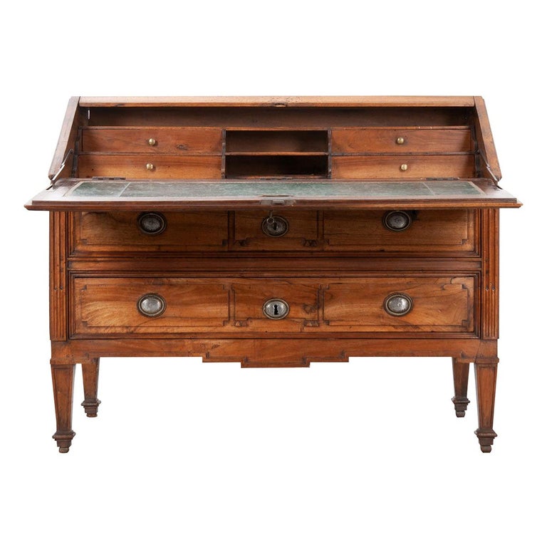French Early 19th Century Transitional Drop Front Desk For Sale