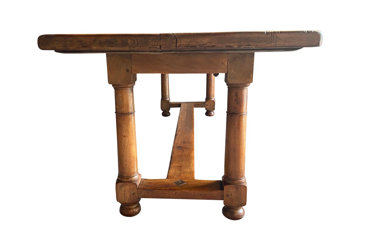 Walnut French Early 19th Century Trestle Table