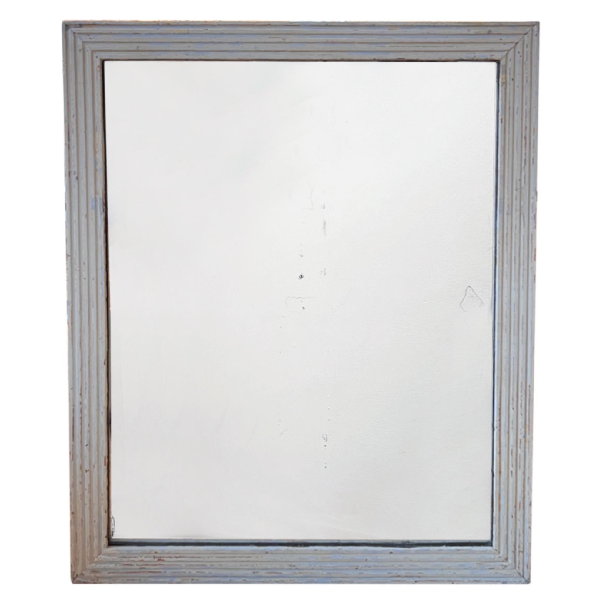 Specchio da parete francese del primo Ottocento con cornice a canne e vetro al mercurio originale in vendita