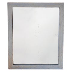 Specchio da parete francese del primo Ottocento con cornice a canne e vetro al mercurio originale