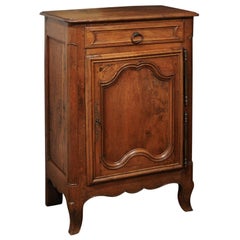 French Early 19th Century Walnut Confiturier with Single Drawer over Single Door