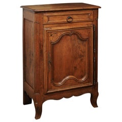 French Early 19th Century Walnut Confiturier with Single Drawer over Single Door