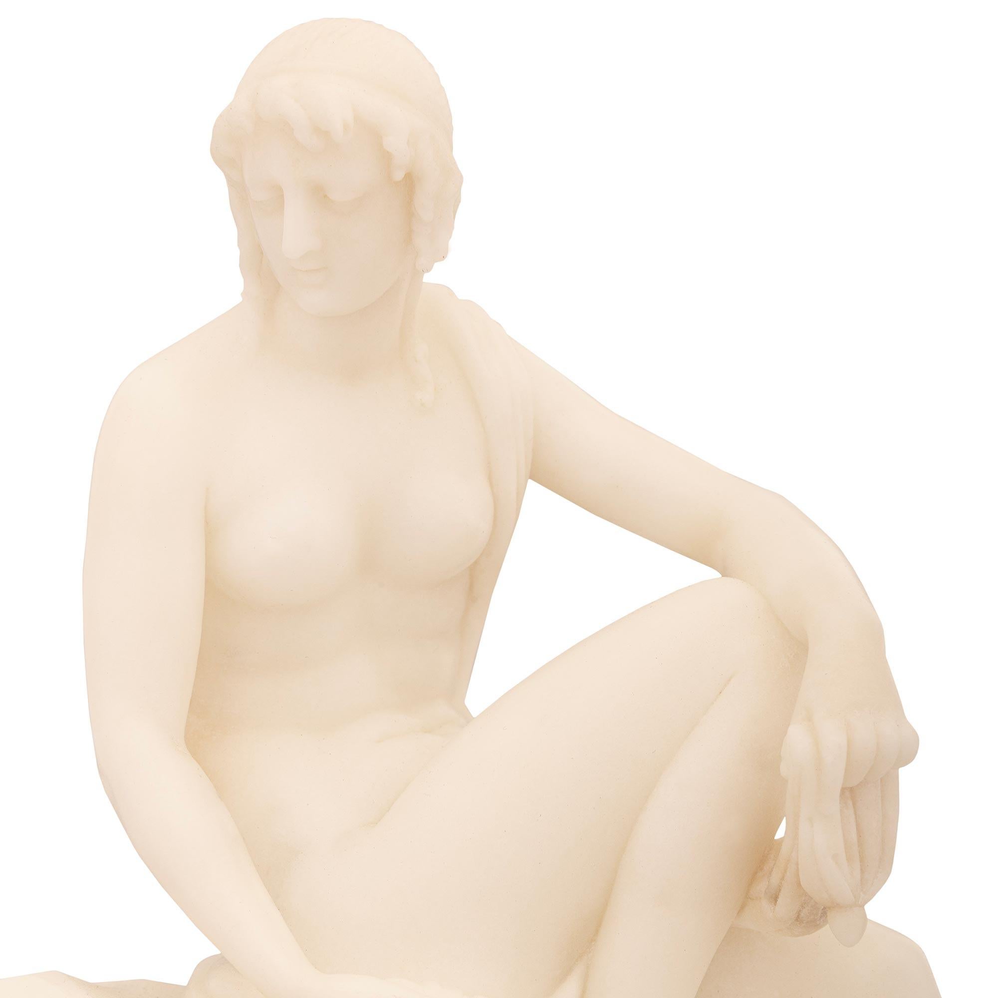 19th Century French early 19th century white Carrara, Griotte marble and Ormolu clock For Sale
