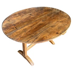 French Early 19th Century Wine TastingTilt-Top Oval Walnut Dining Table