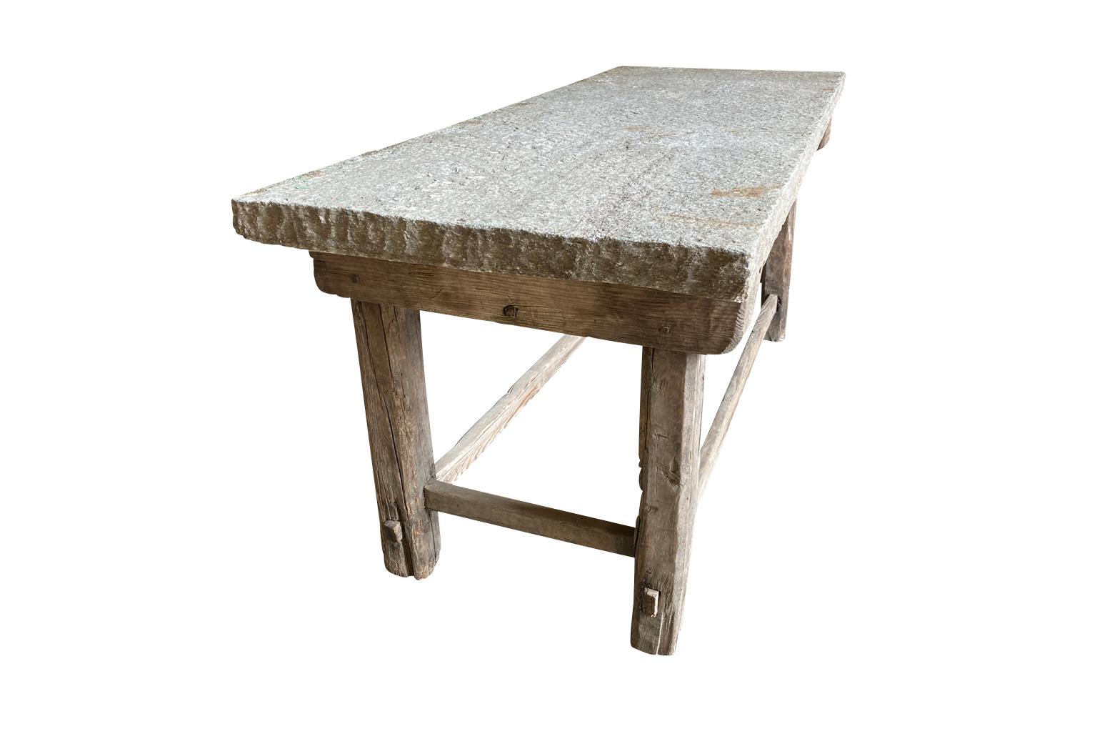 Stone French, Early 19th Century Work Table, Console