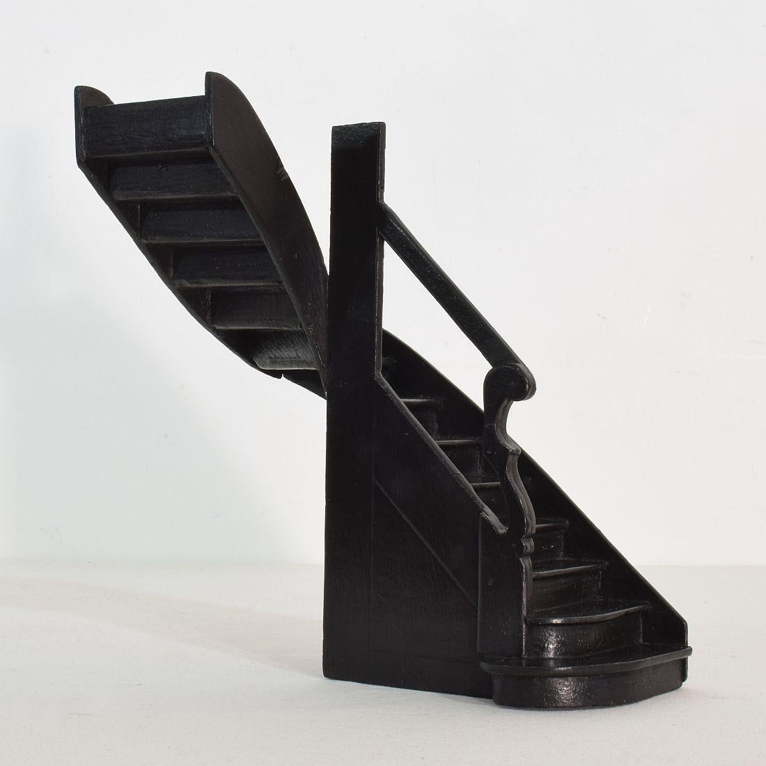 French Early 20th Century Architectural Wooden Staircase Model 1