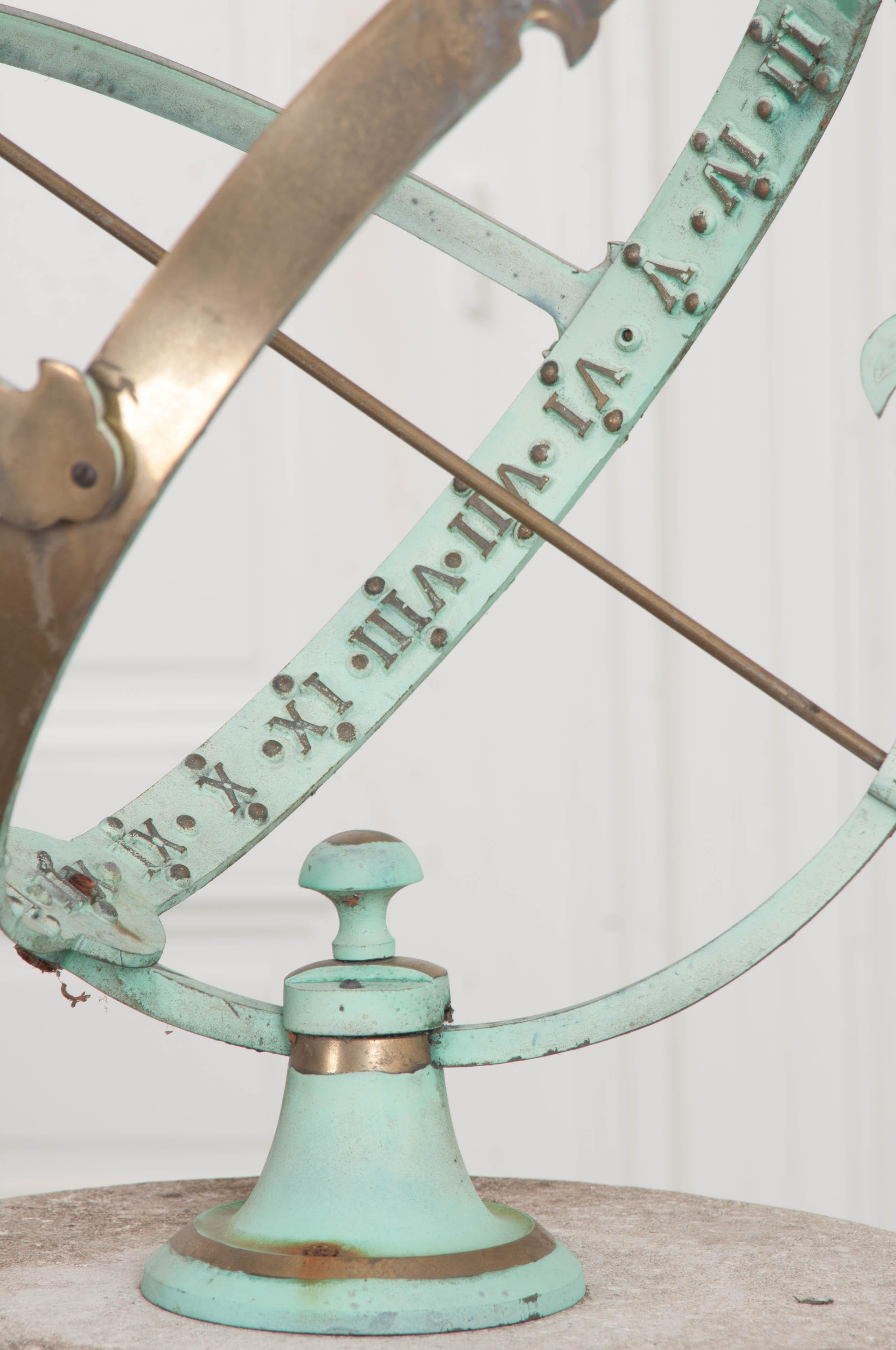 French Early 20th Century Armillary Sphere on Column Pedestal 1