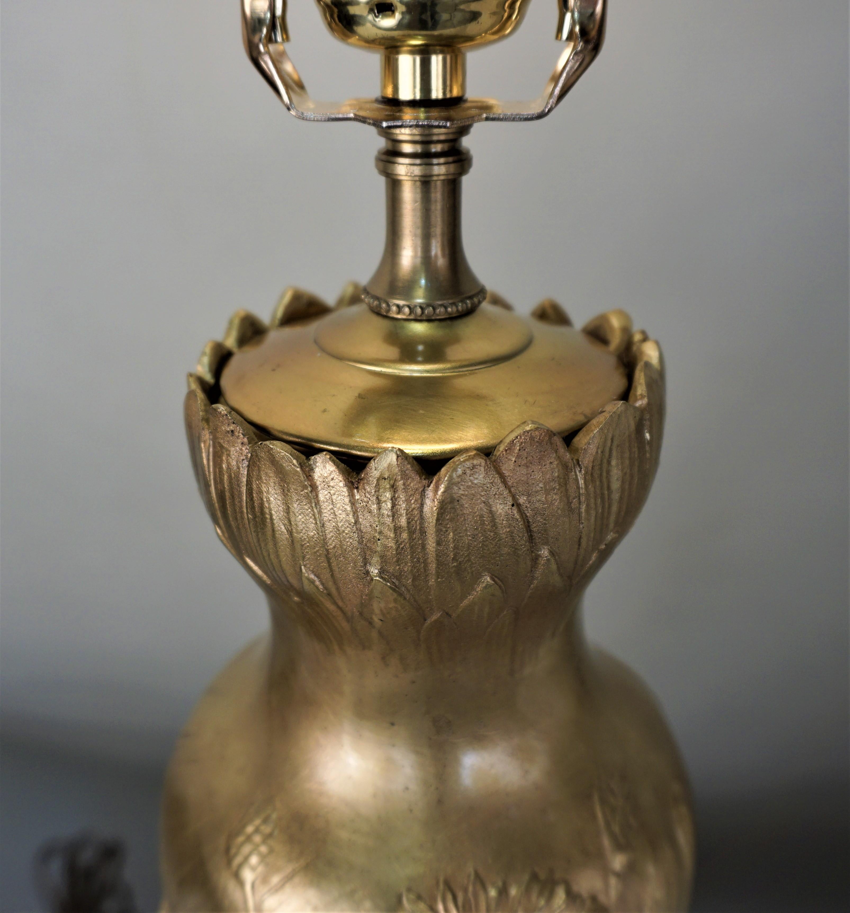 French early 20th century Art Nouveau bronze Table Lamp. 3