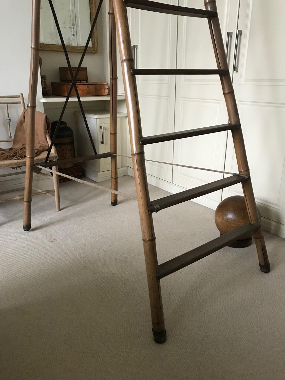 Edwardian French Early 20th Century Bamboo Steps Ladders