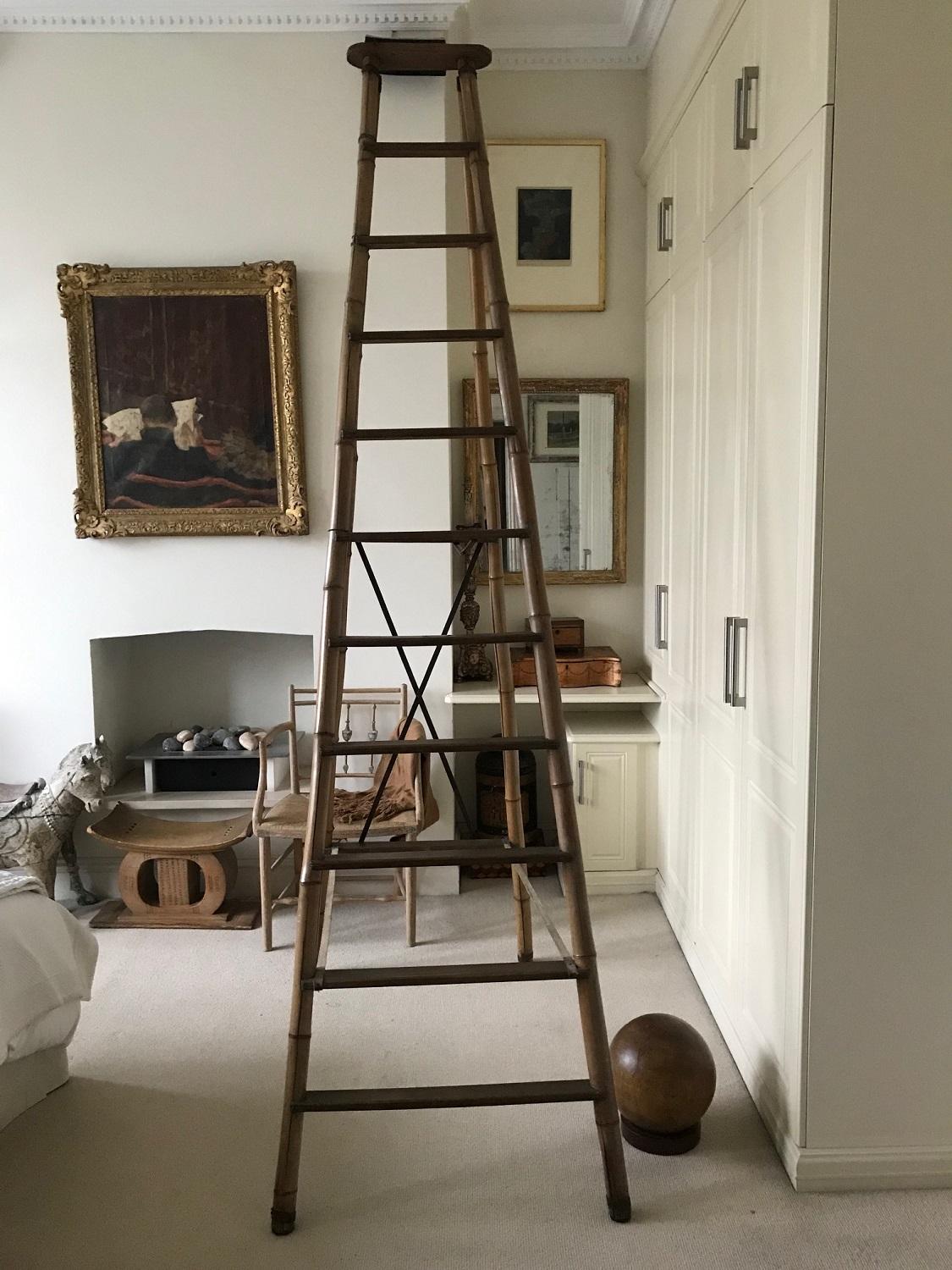 French Early 20th Century Bamboo Steps Ladders In Fair Condition In London, GB
