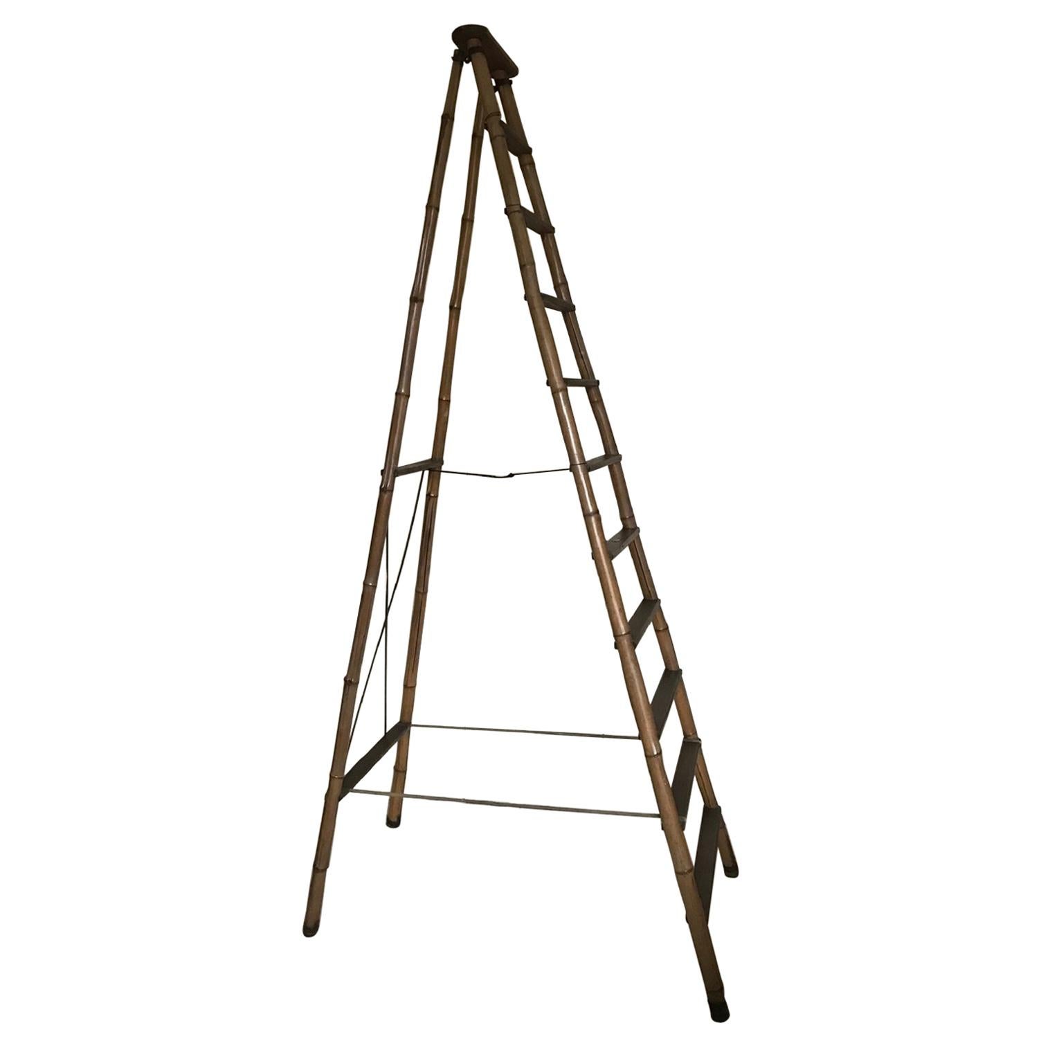 French Early 20th Century Bamboo Steps Ladders