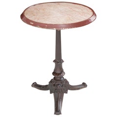 French Early 20th Century Bistro Table with Marble Top