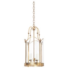French Early 20th Century Brass and Glass Lantern