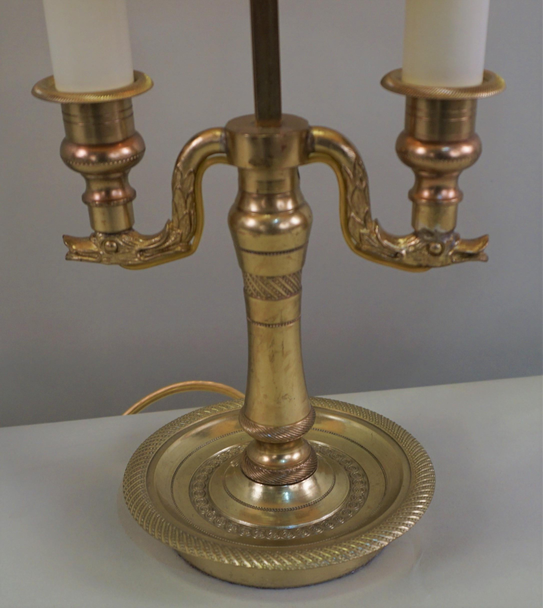 French Early 20th Century Bronze Bouillotte Desk Lamp In Good Condition In Fairfax, VA