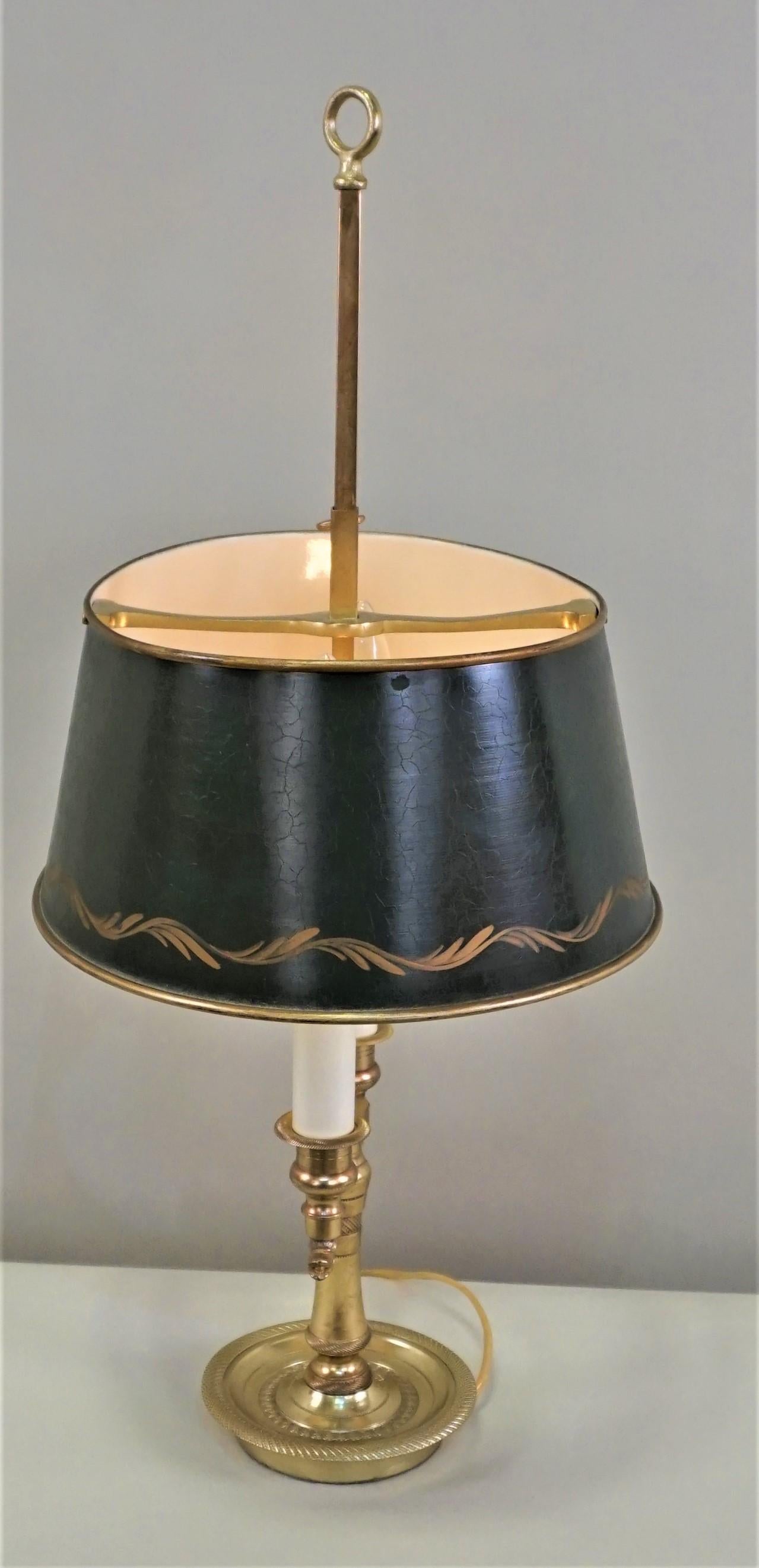 Empire French Early 20th Century Bronze Bouillotte Desk Lamp