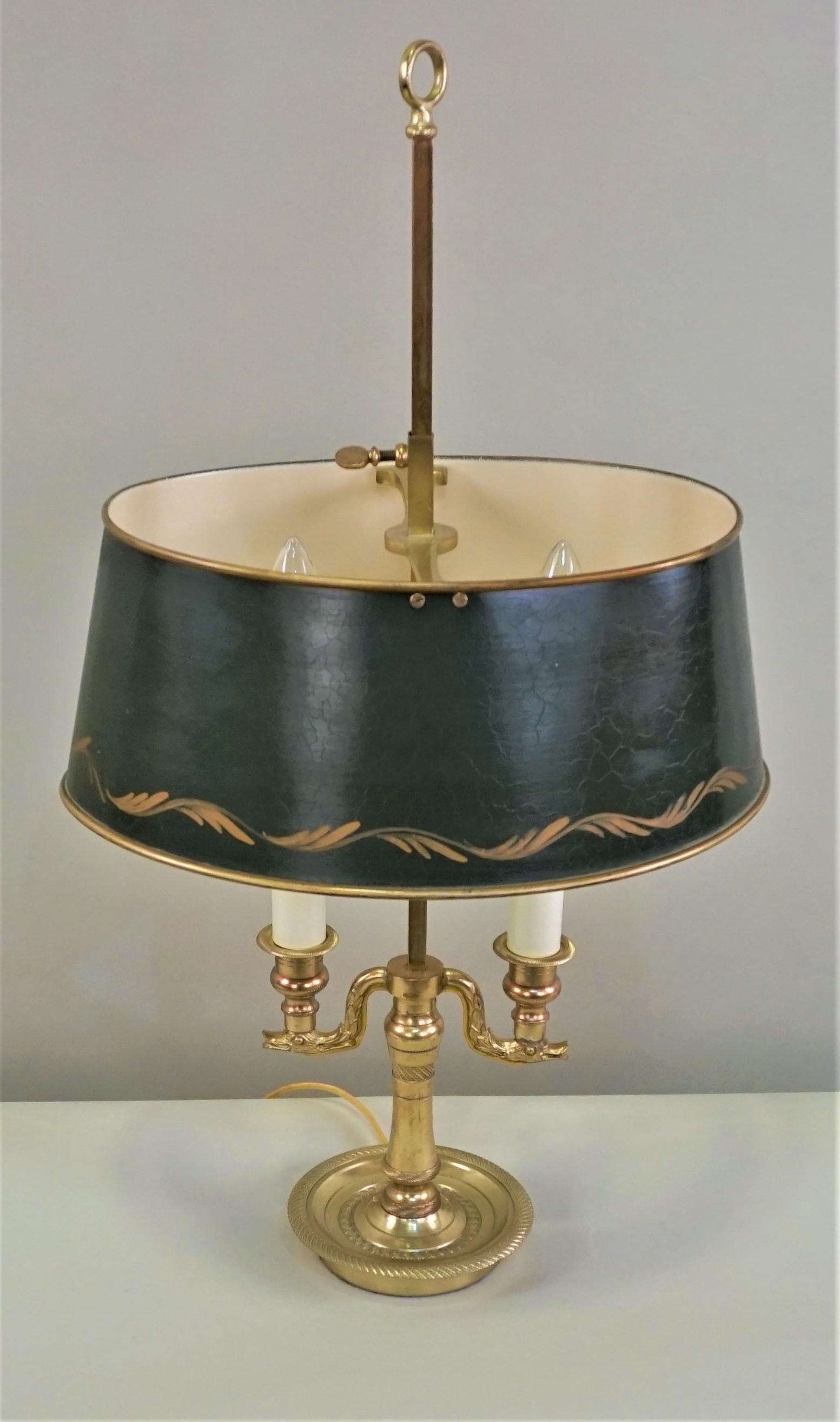 French Early 20th Century Bronze Bouillotte Desk Lamp 2