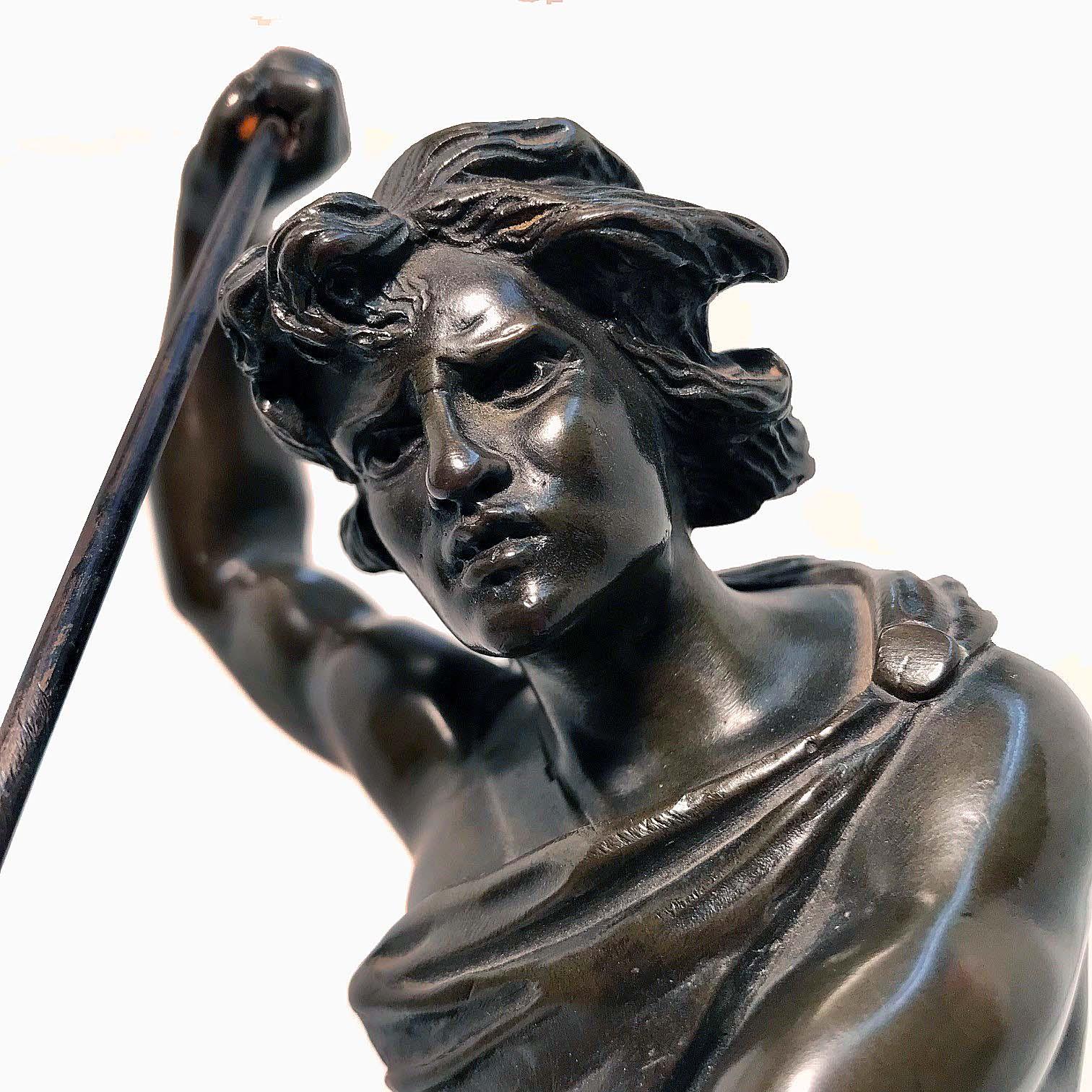 Bronze, David auf dem Kopf des Himmels, Französisch, frühes 20. Jahrhundert im Angebot 9