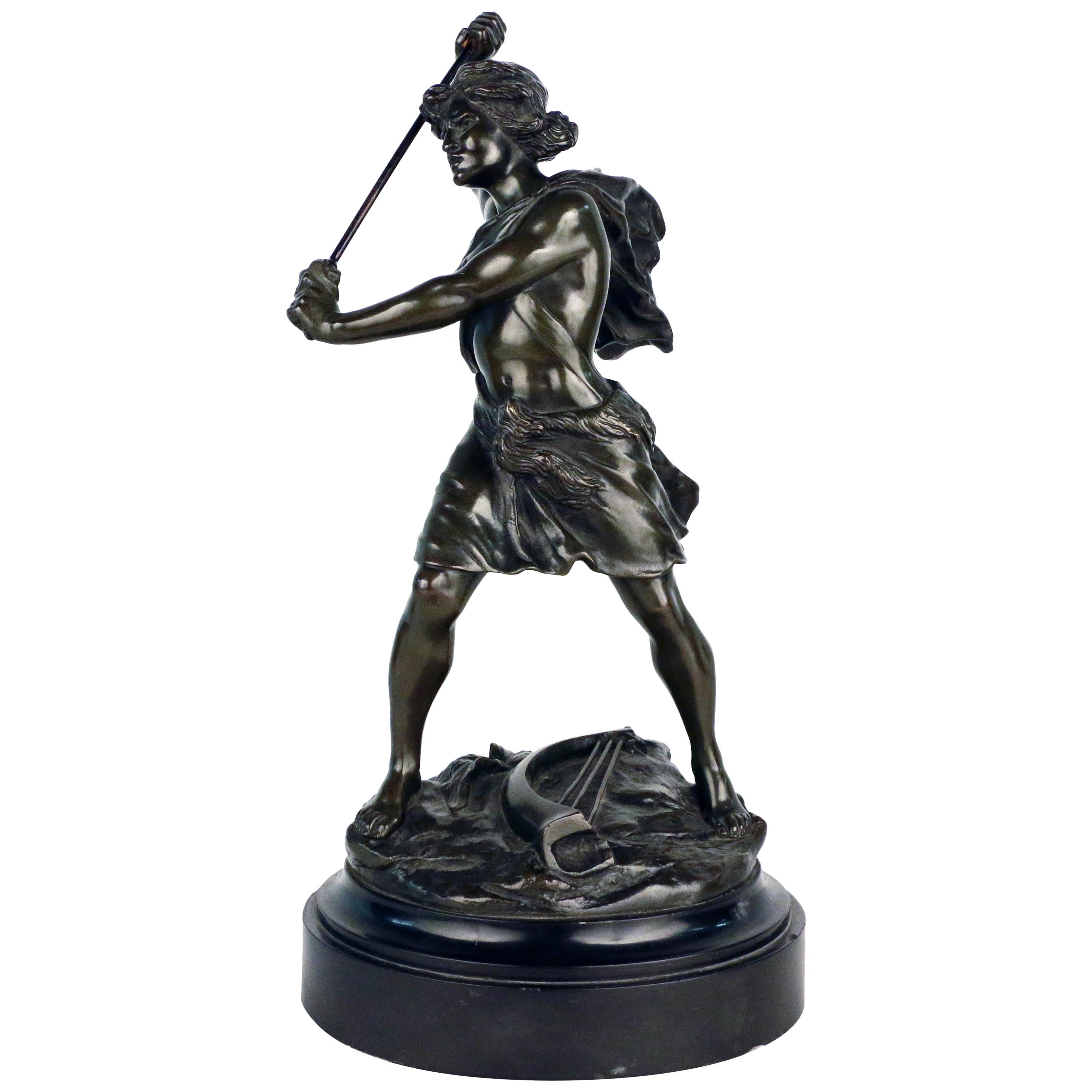 Bronzeskulptur David Goliath im Antik-Stil Bronze Figur Statue 33cm 