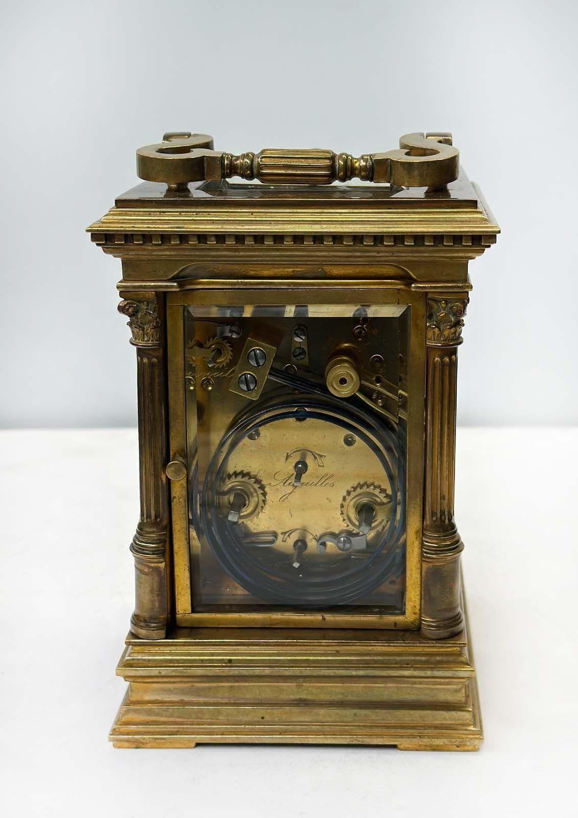 French Early 20th Century Carriage Clock by A. Dumas In Good Condition For Sale In Los Angeles, CA