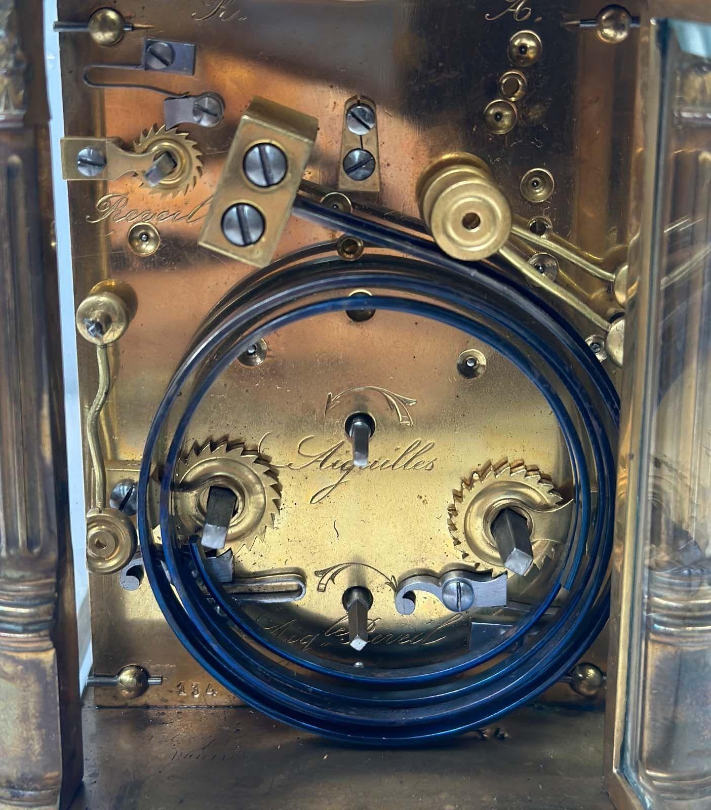 Bronze French Early 20th Century Carriage Clock by A. Dumas For Sale