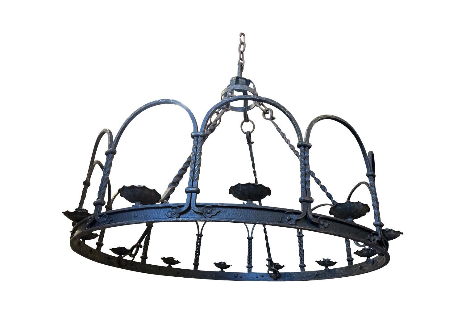 French Early 20th Century Chandelier In Good Condition For Sale In Round Top, TX