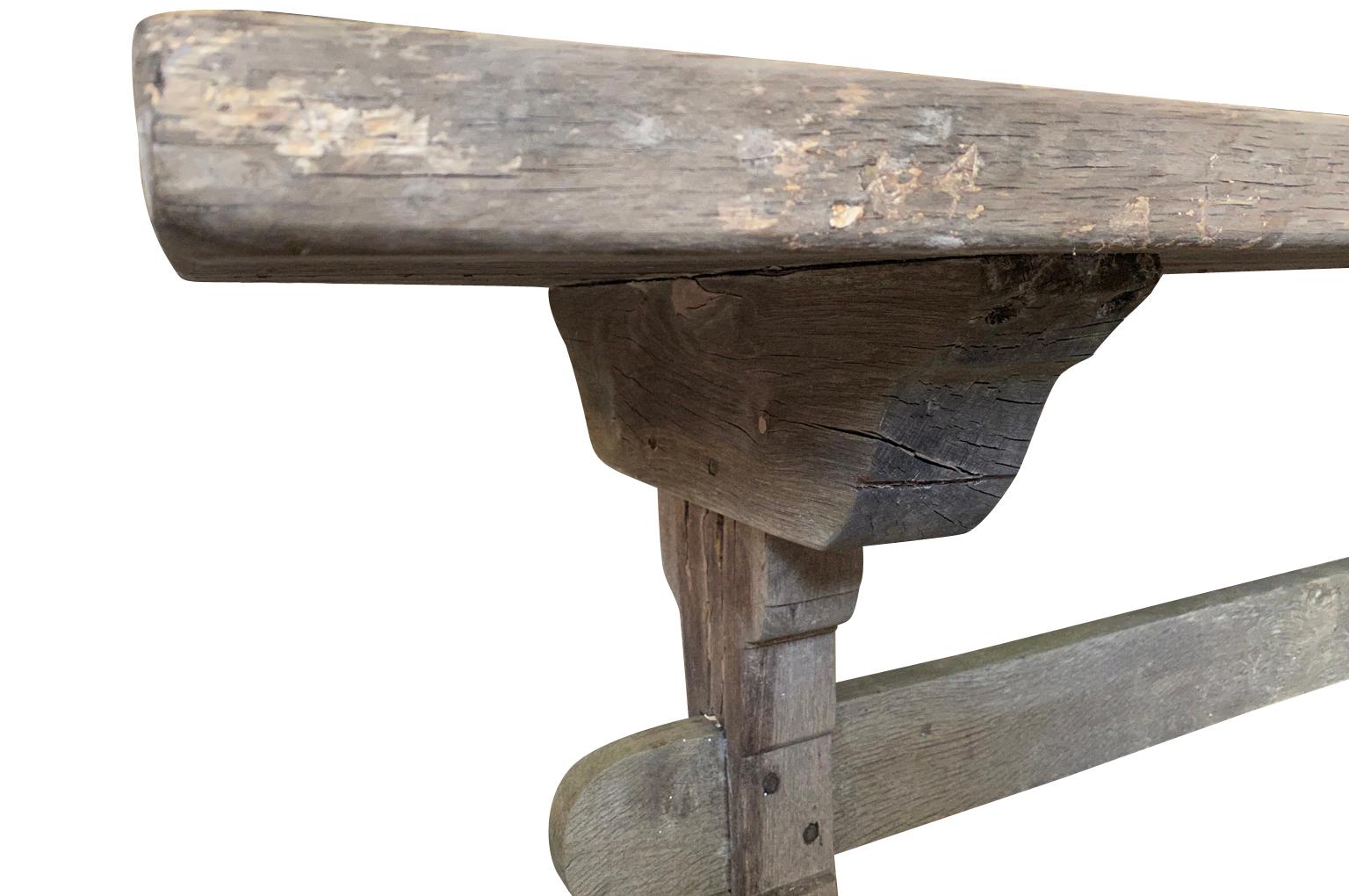 French Early 20th Century Console Table - Trestle Table For Sale 4