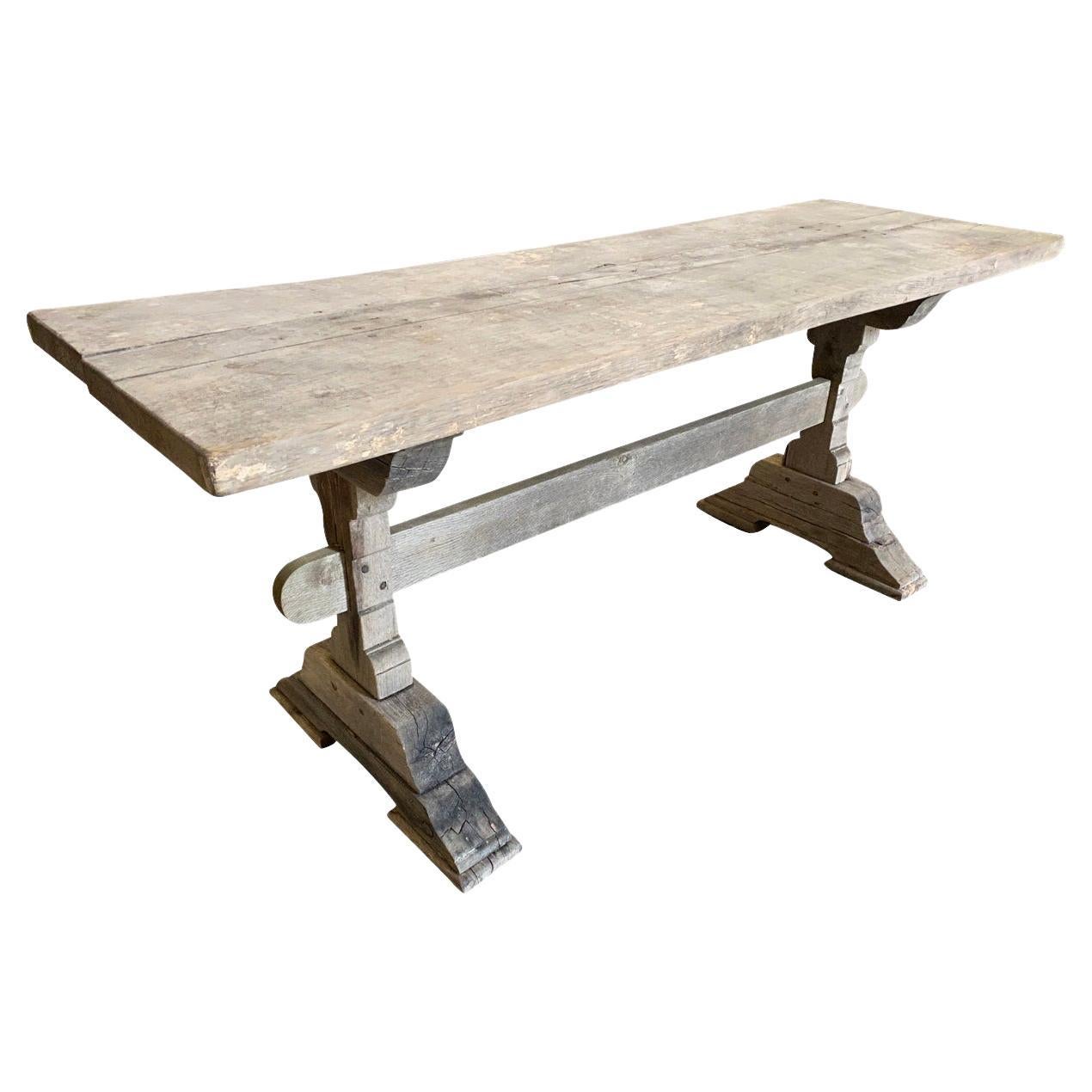 French Early 20th Century Console Table - Trestle Table For Sale