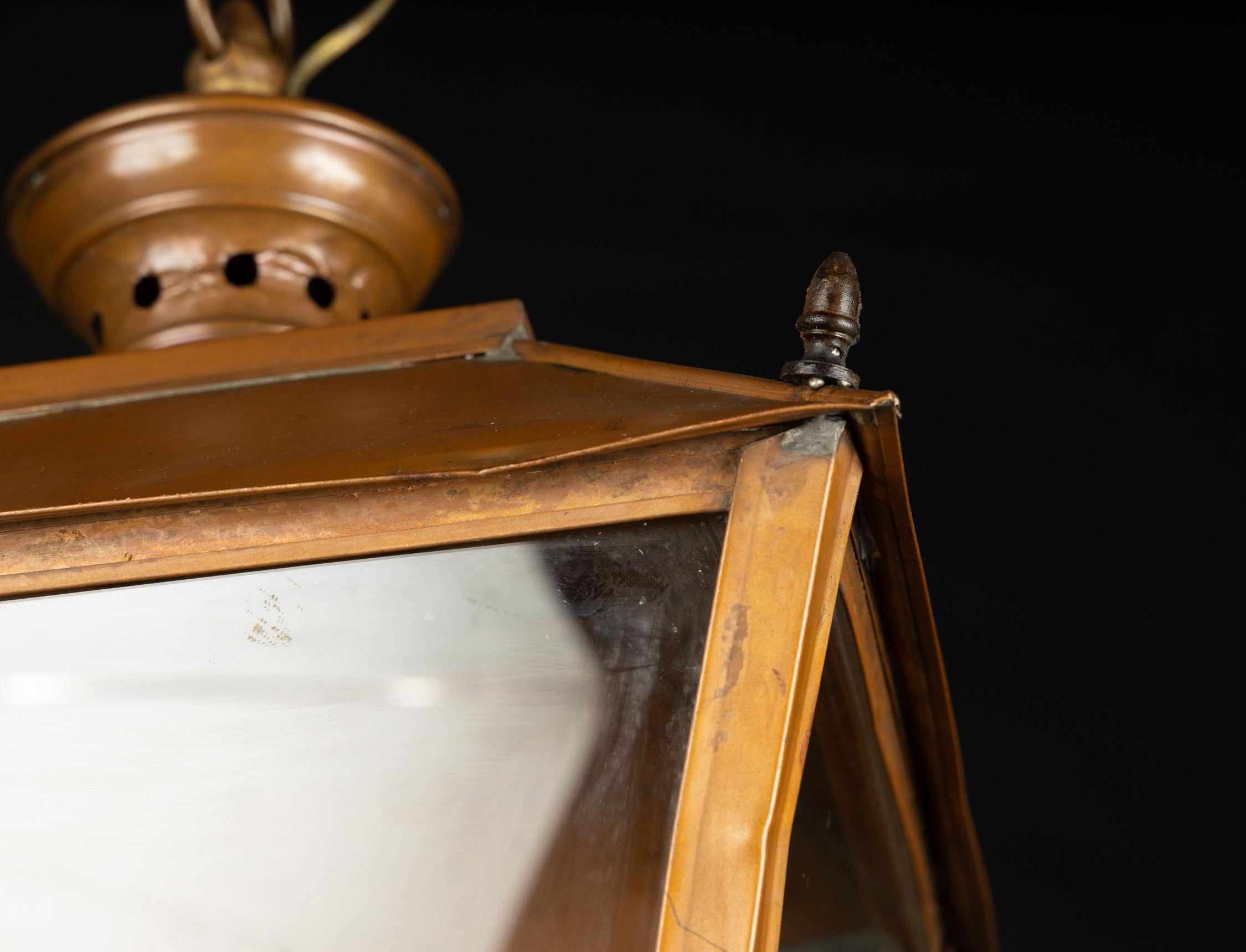 French Early 20th Century Copper Lantern In Good Condition For Sale In New Orleans, LA