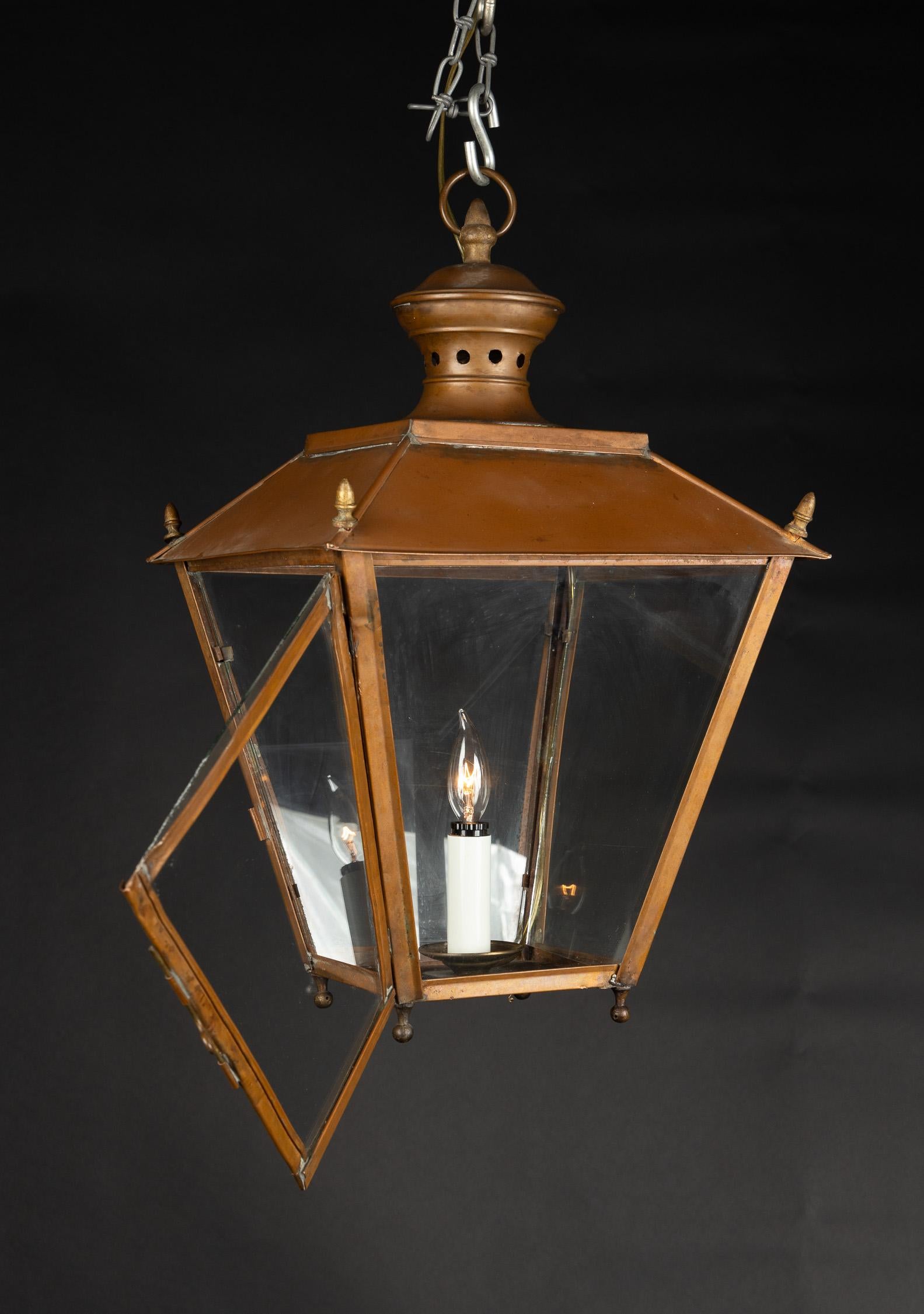 French Early 20th Century Copper Lantern For Sale 1