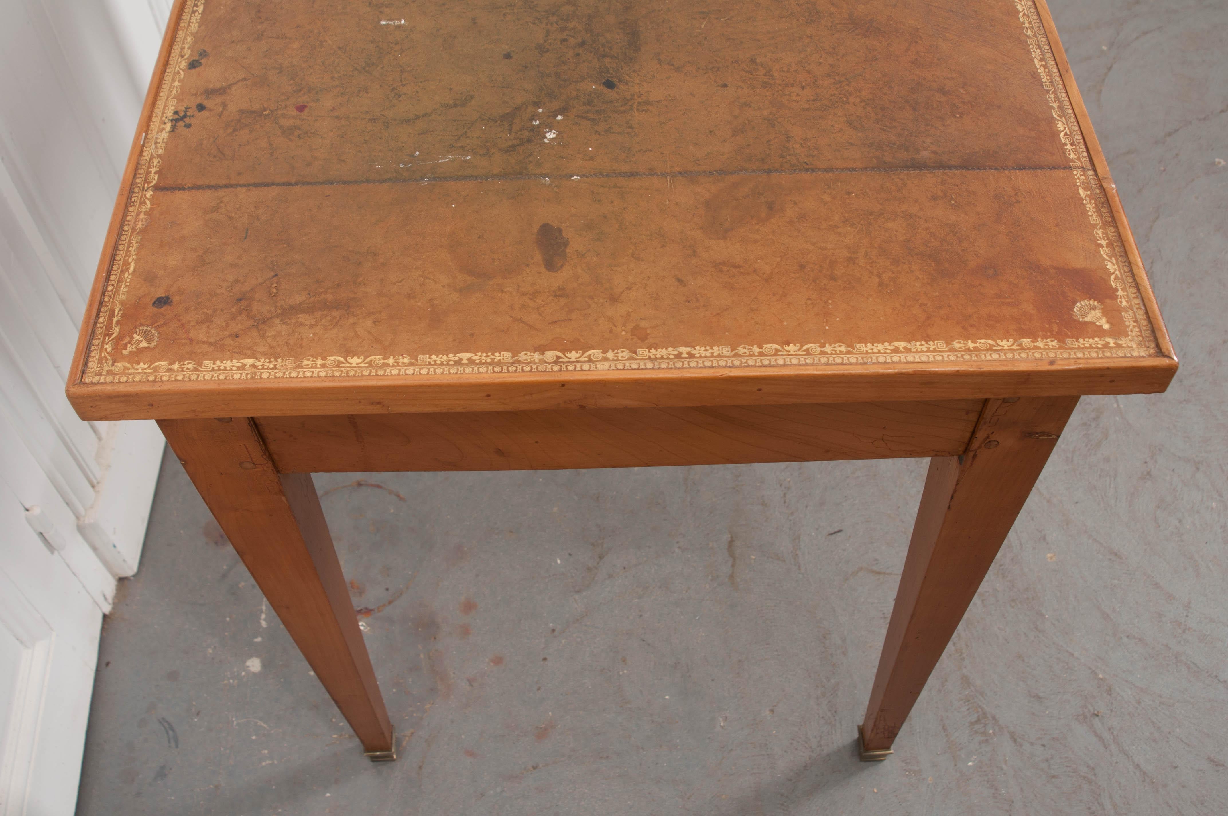 Leather French Early 20th Century Directoire Style Fruitwood Writing Table