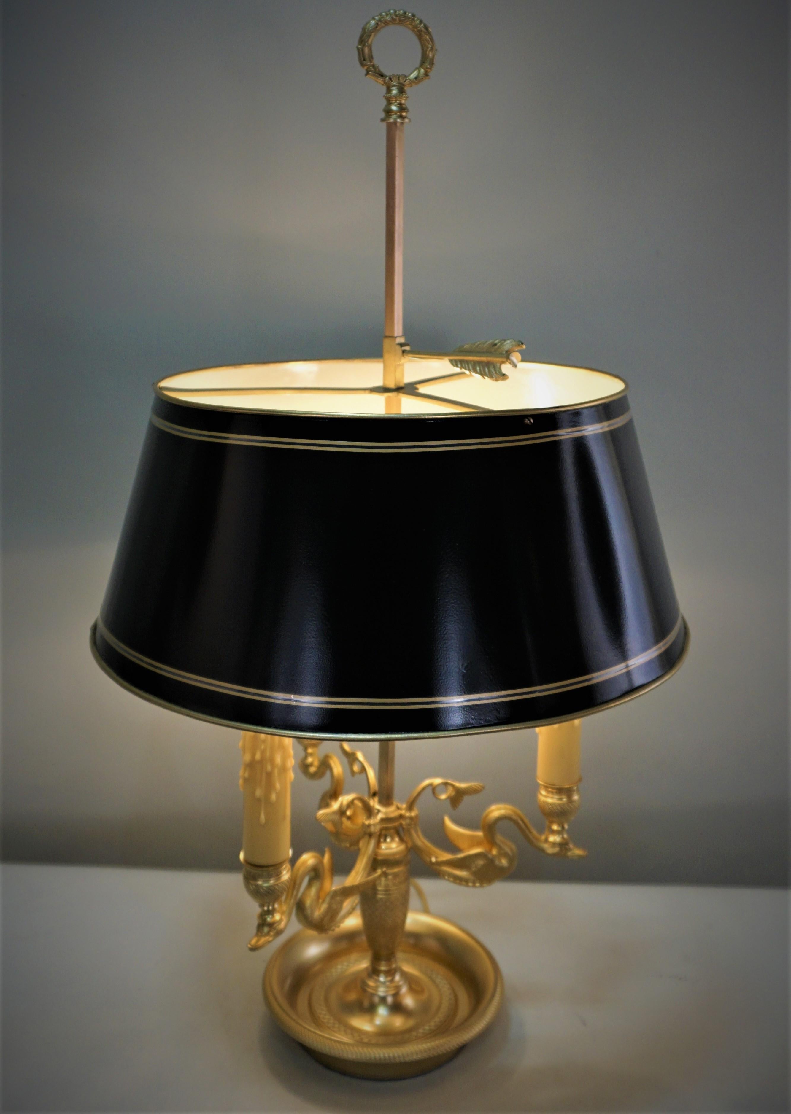 French Early 20th Century Dore Bronze Bouillotte Desk Lamp 7
