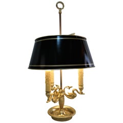 French Early 20th Century Dore Bronze Bouillotte Desk Lamp