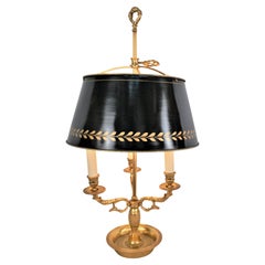 French Early 20th Century Dore Bronze Bouillotte Desk Lamp