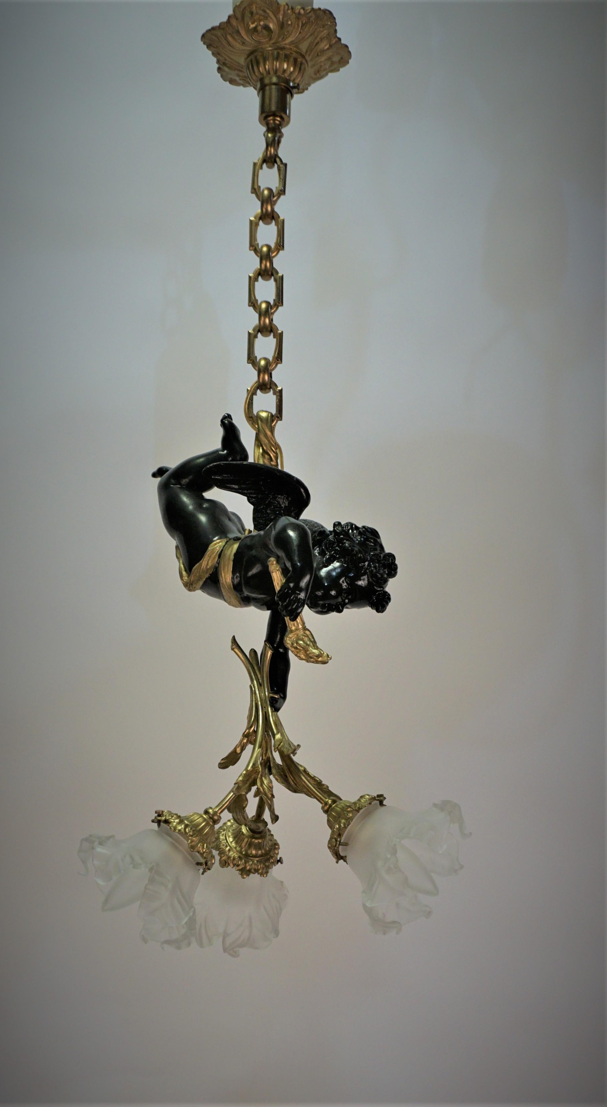 French Early 20th Century Doré Bronze Chandelier 8