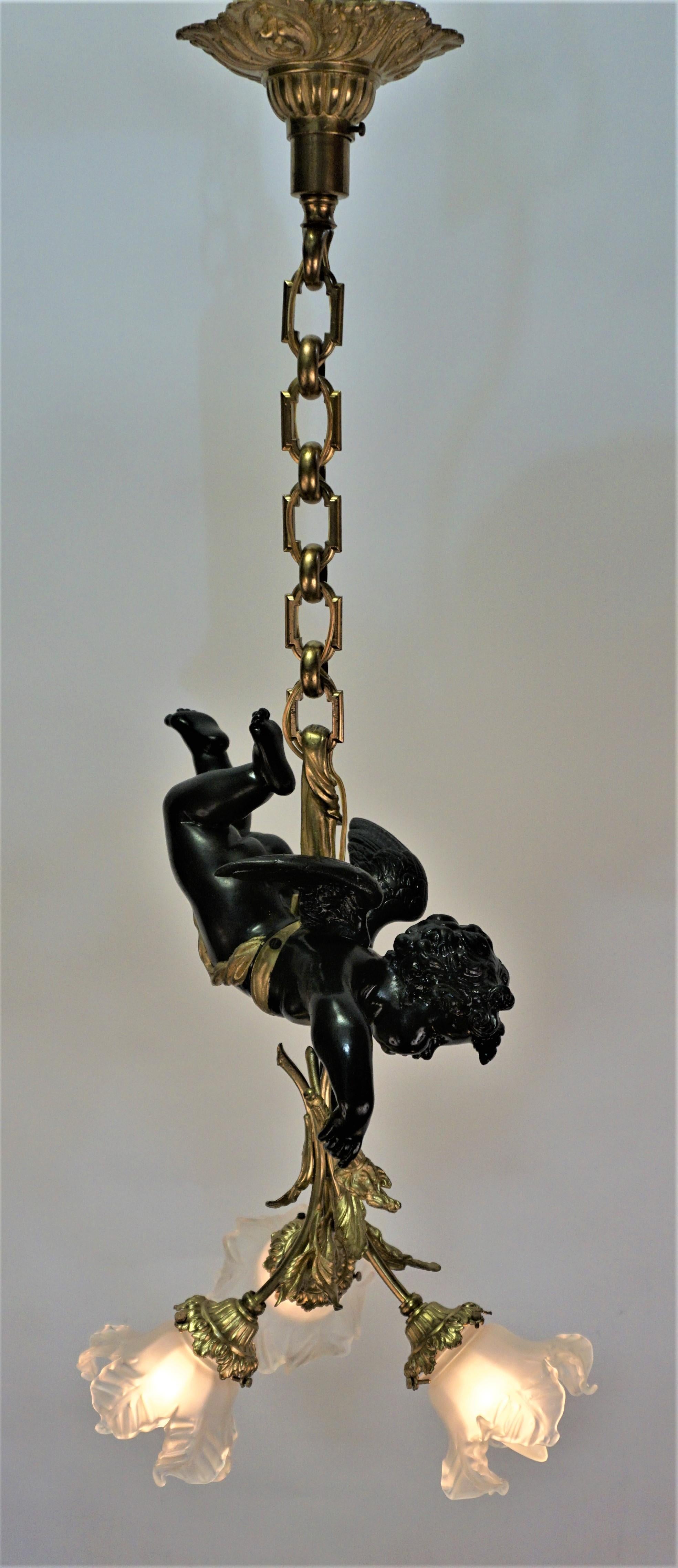 French Early 20th Century Doré Bronze Chandelier 6