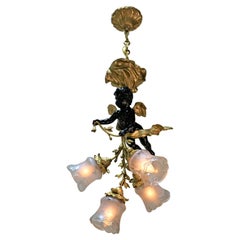 French Early 20th Century Doré Bronze Chandelier