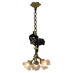 French Early 20th Century Doré Bronze Chandelier