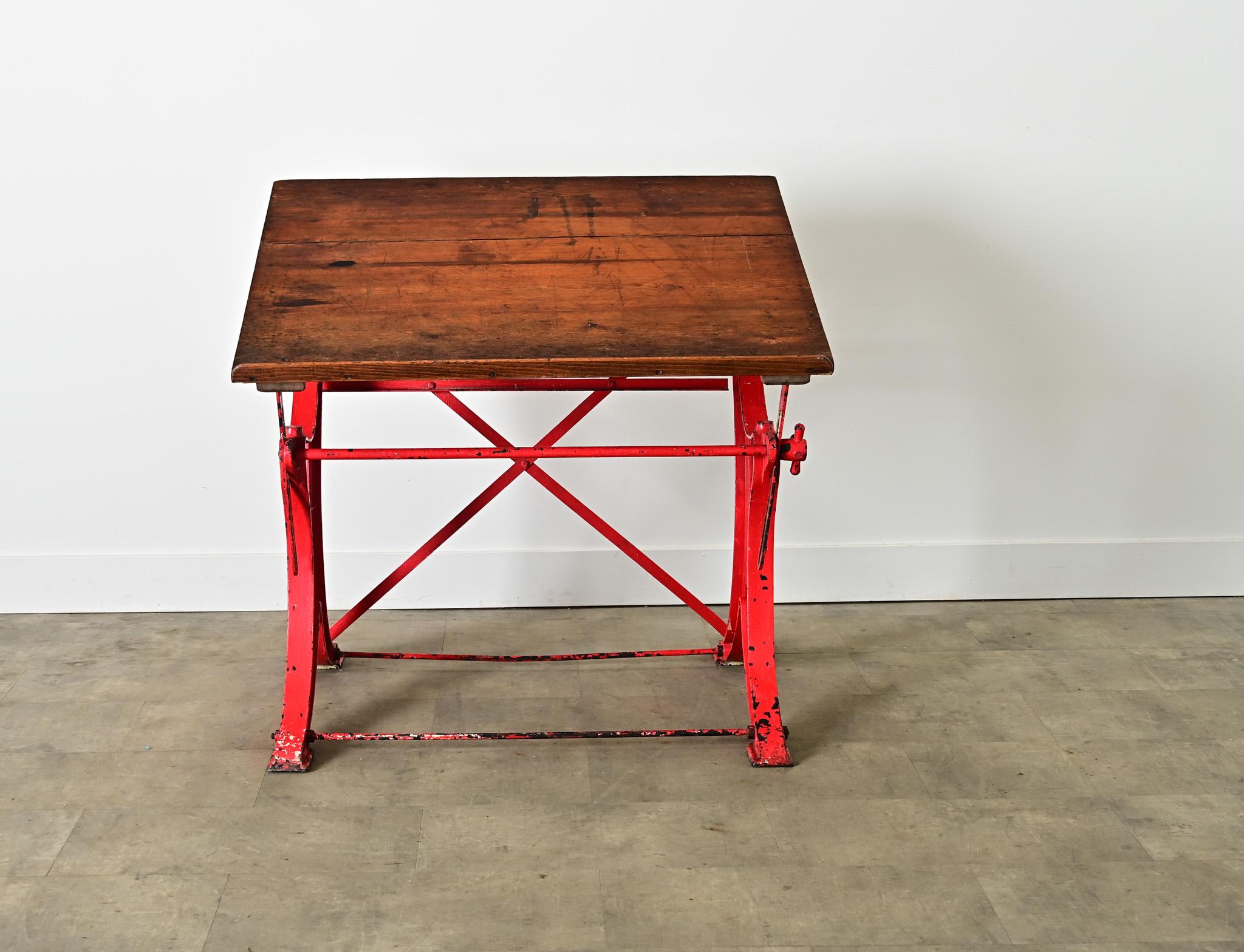 Industrial French Early 20th Century Drafting Desk