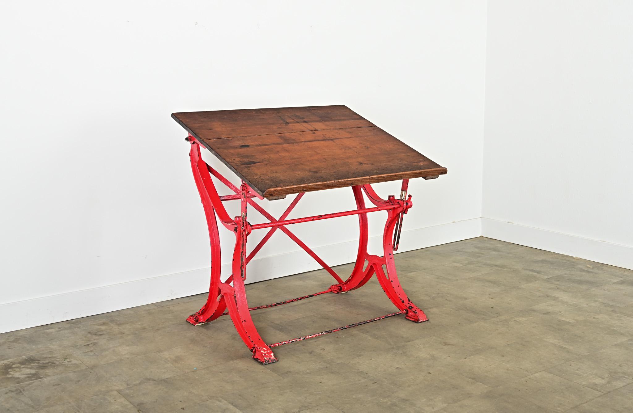 Cast French Early 20th Century Drafting Desk